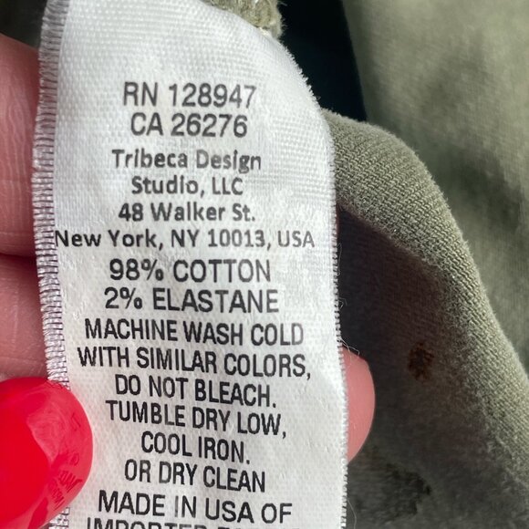 Nili Lotan Army Green with Tape Trim Detail Ankle Length Pant in Size 0 - Picture 9 of 9